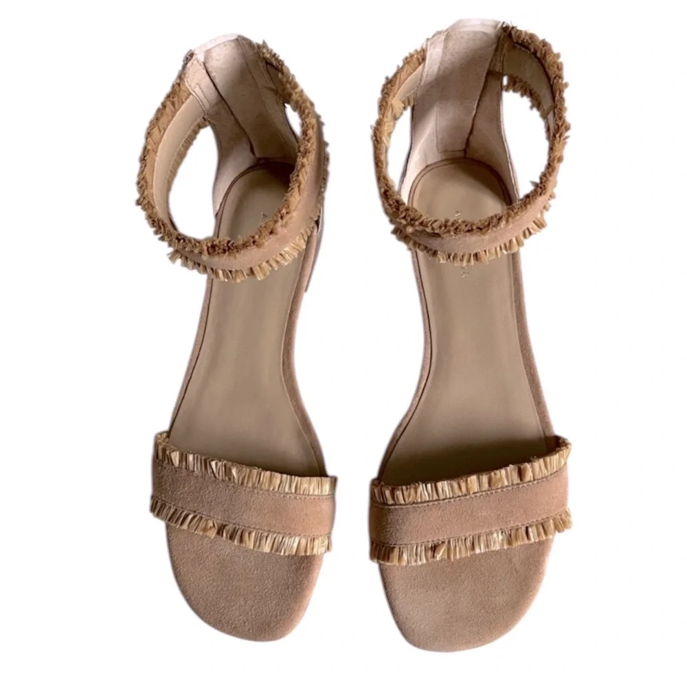 Ann Taylor Fern Raffia Suede Sandals